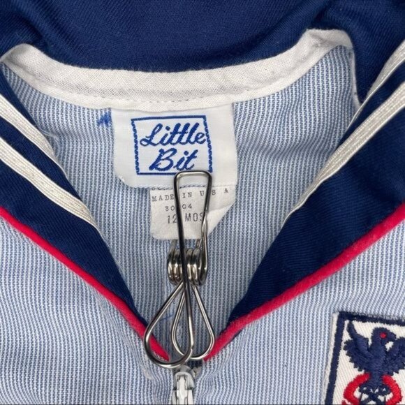 Vintage little bit sailer suit romper jumper costume halloween baby outfit 12 mo - Picture 4 of 6